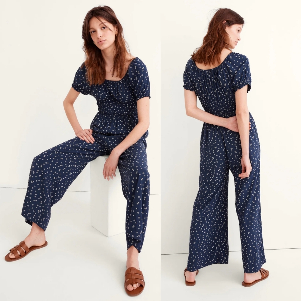 MADEWELL Sophia Jumpsuit In Bandana Flower Twilight M.